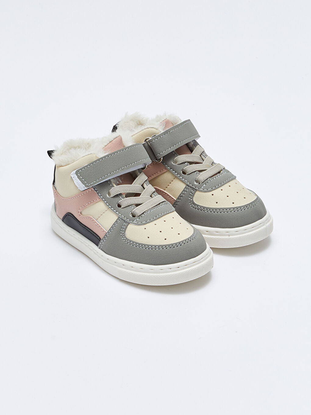 Hook and Loop Closure Color Block Ankle Baby Girl Sneakers