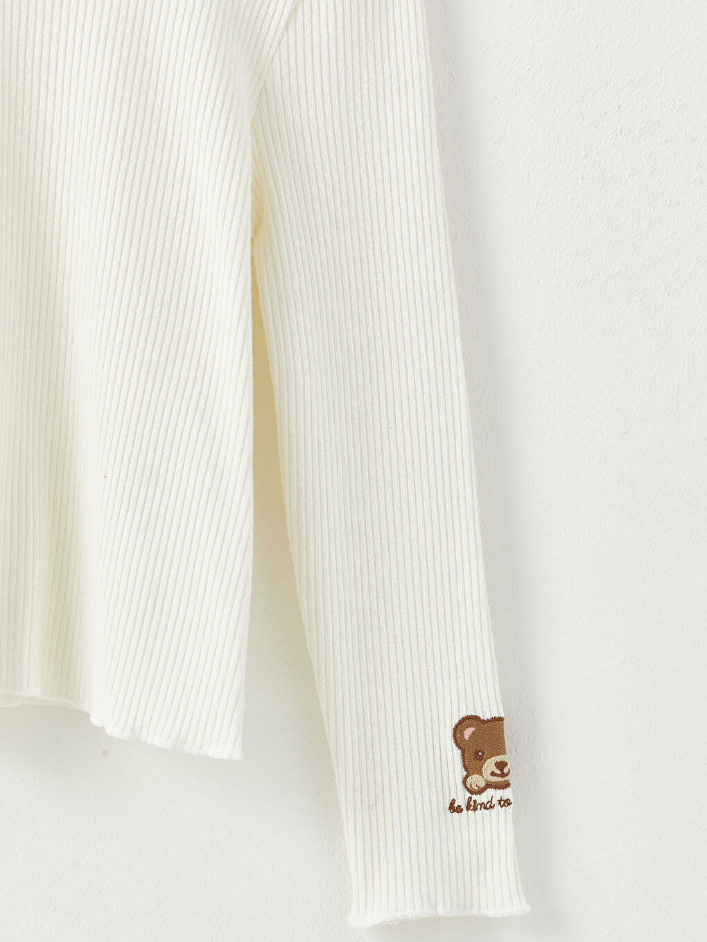 Rundhalsausschnitt Besticktes Langarm Mädchen T-Shirt und Samtkleid-5