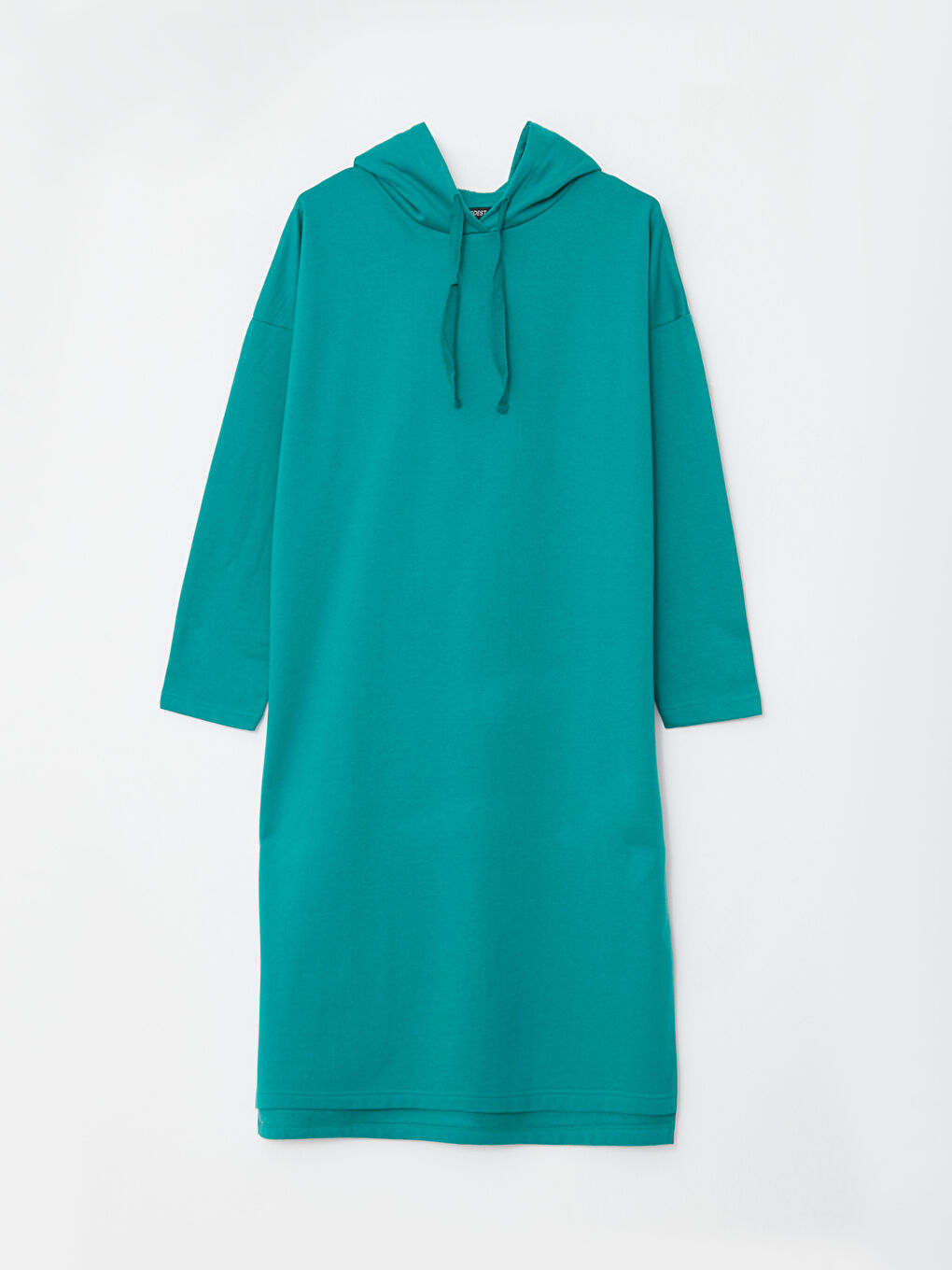 Hooded Plain Long Sleeve Oversize Women's Sweatshirt Tunic -W2FF85Z8-TZS
