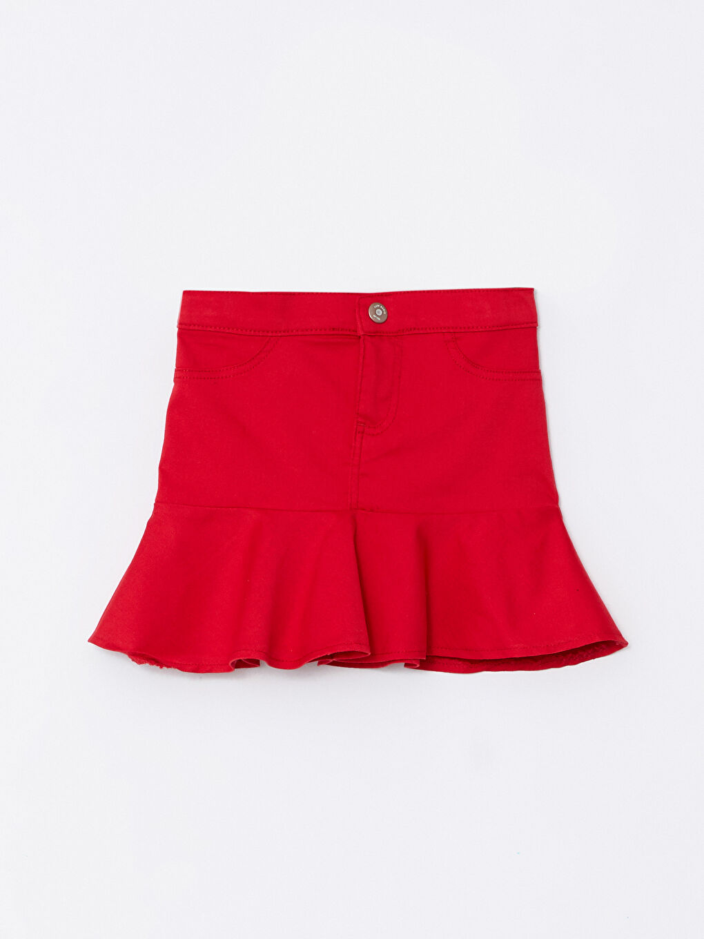 Kırmızı Basic Gabardin Kız Çocuk Etek-2