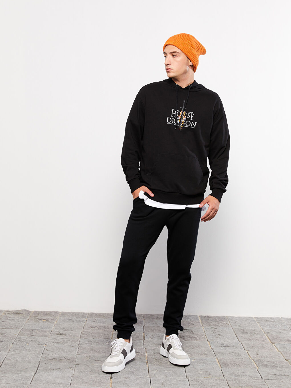 Siyah Standart Kalıp Erkek Jogger Eşofman Altı