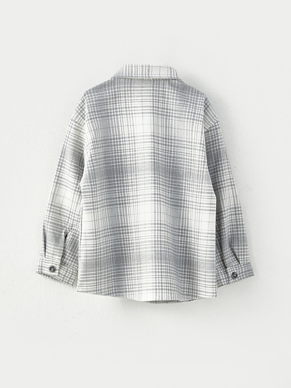 Long Sleeve Plaid Patterned Baby Boy Shirt-1