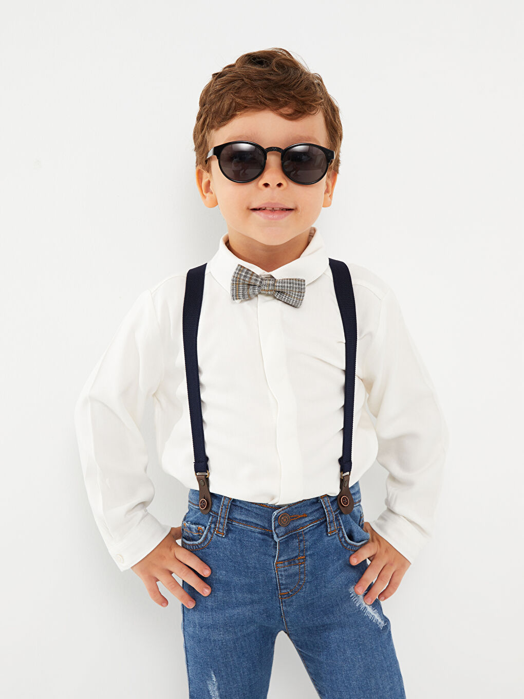 Long Sleeve Basic Baby Boy Shirt and Bow Tie 2-Pack Set -W2FG22Z1-FFB