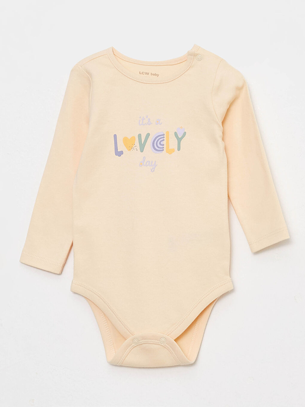 Bej Bisiklet Yaka Uzun Kollu Baskılı Kız Bebek 3'lü Takım-2