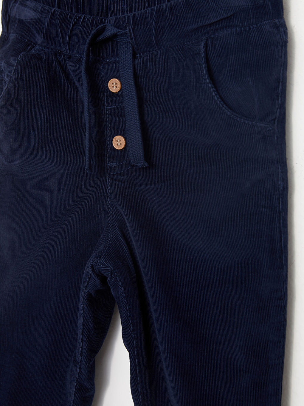 Pantalon Jogger Bébé Garçon Basique En Velours Côtelé Avec Taille Élastique-1