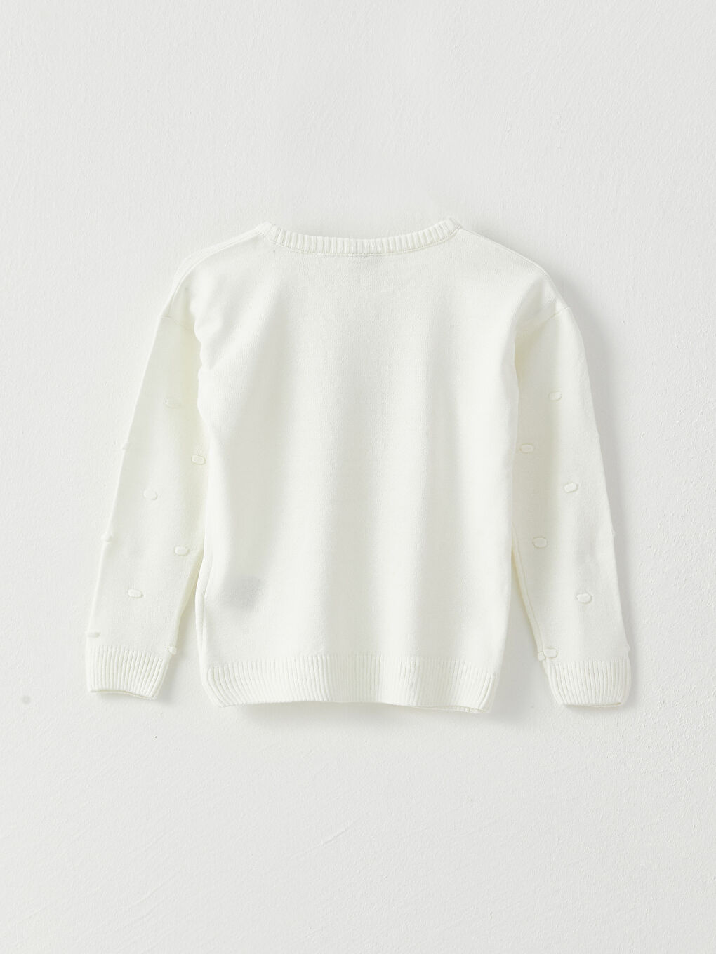 Crew Neck Basic Long Sleeve Girls' Knitwear Sweater-1