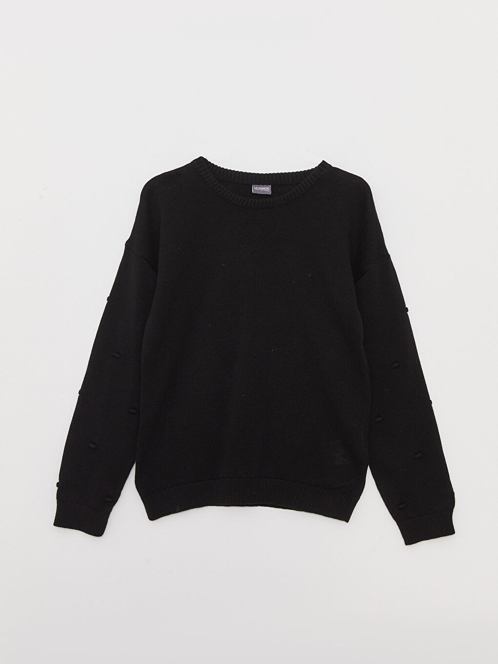 Crew Neck Basic Long Sleeve Girls' Knitwear Sweater