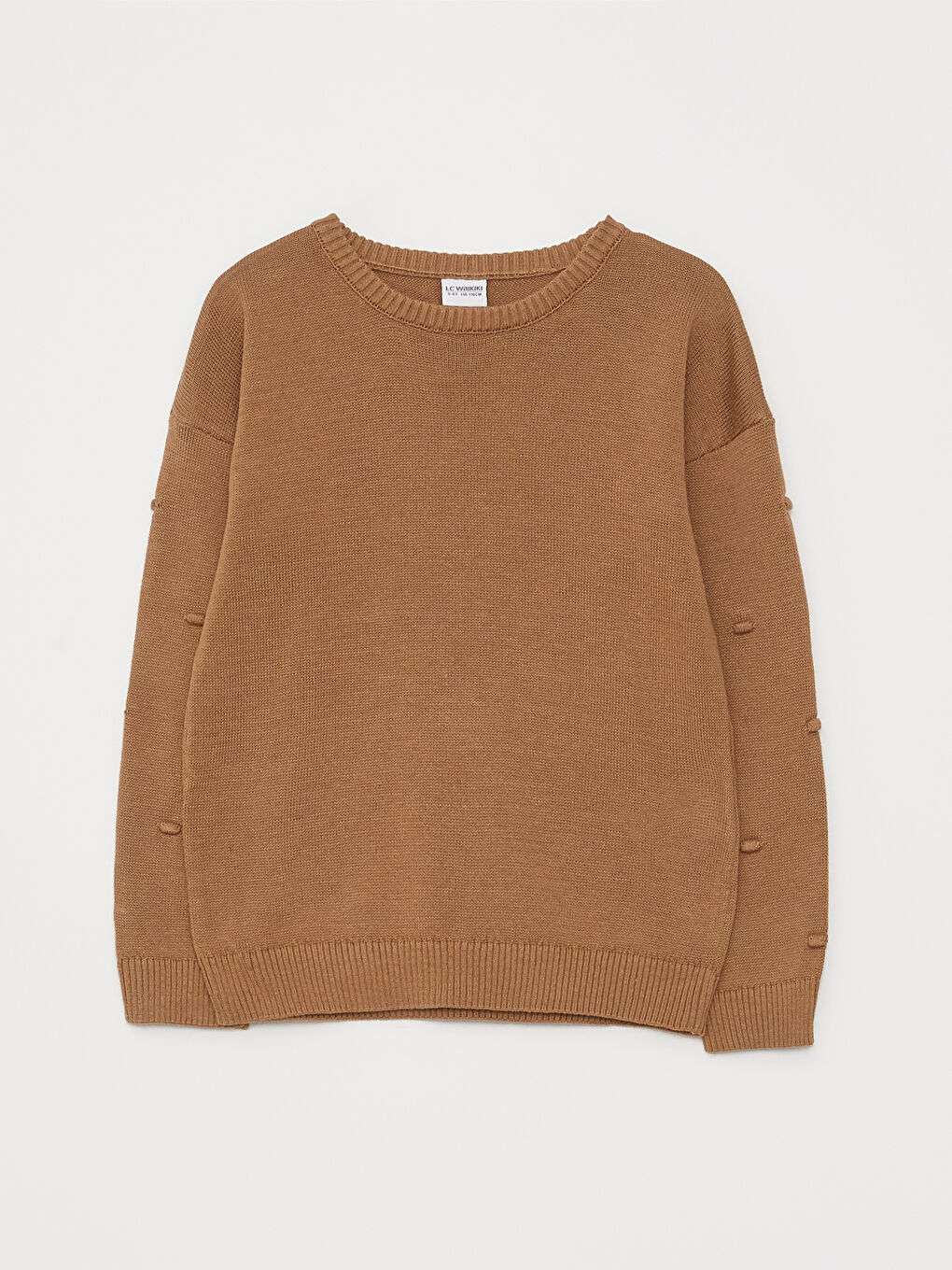 Rundhalsausschnitt Basic Langarm Strickpullover für Mädchen