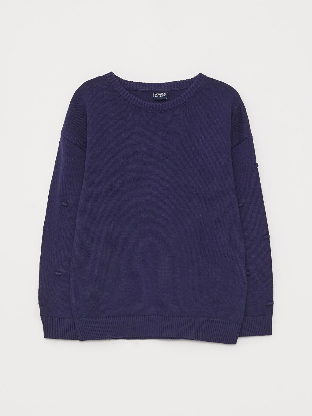 Crew Neck Basic Long Sleeve Girls' Knitwear Sweater