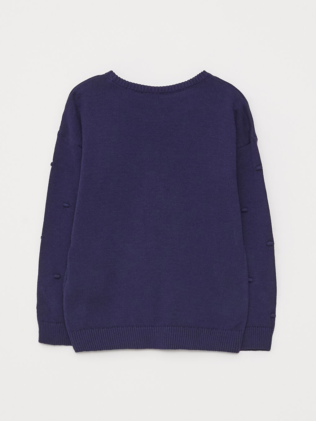Crew Neck Basic Long Sleeve Girls' Knitwear Sweater-1