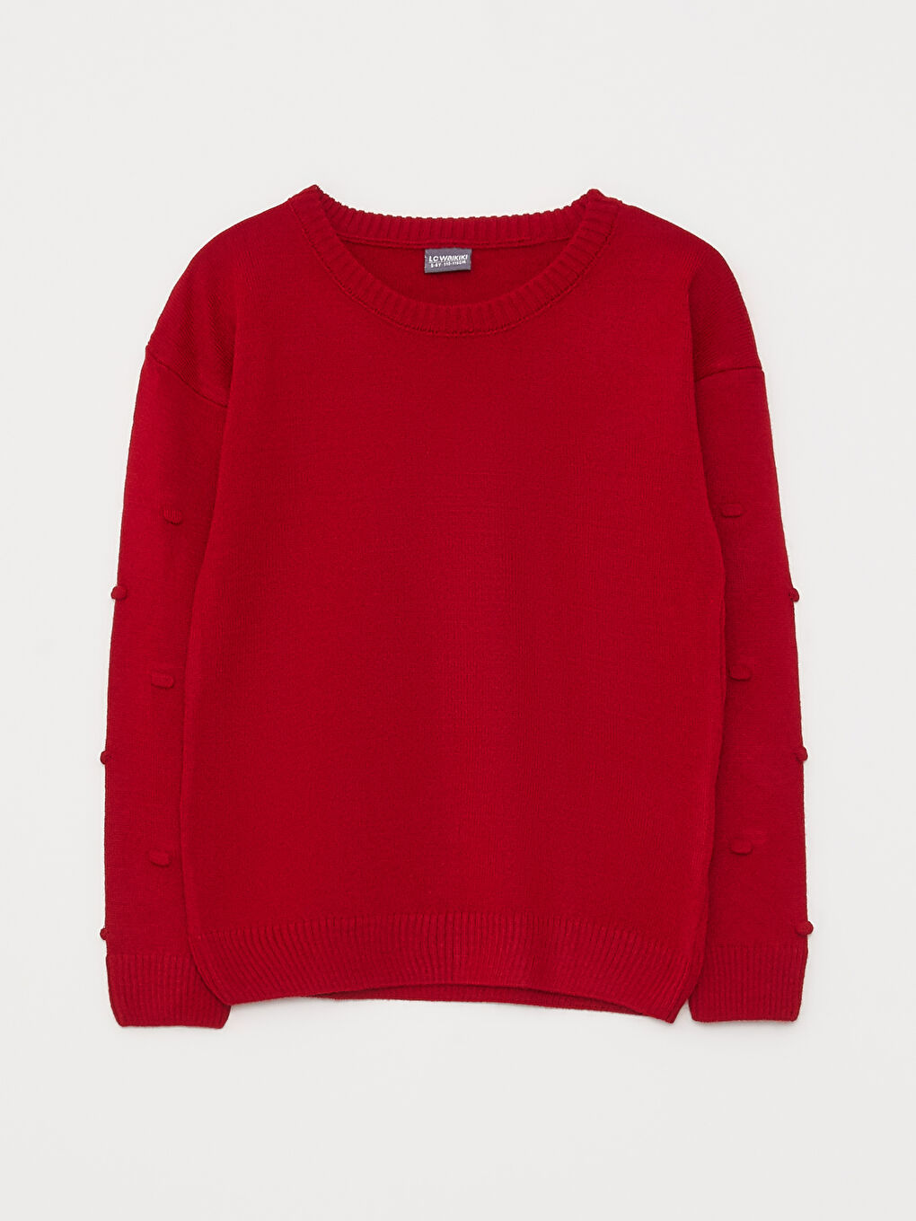 Crew Neck Basic Long Sleeve Girls' Knitwear Sweater