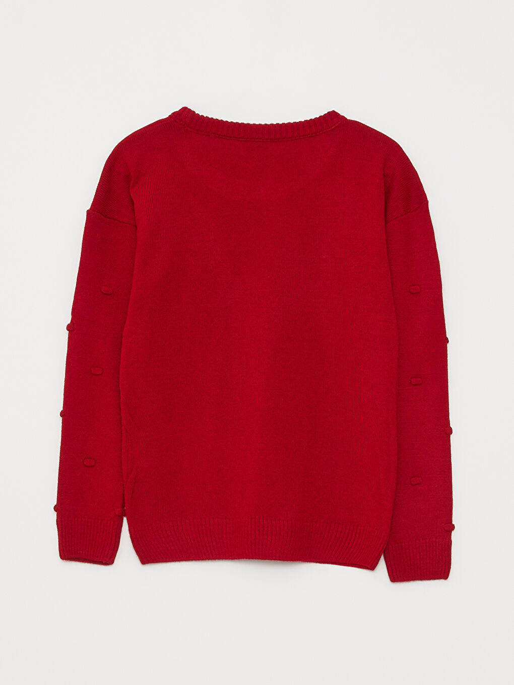 Crew Neck Basic Long Sleeve Girls' Knitwear Sweater-1