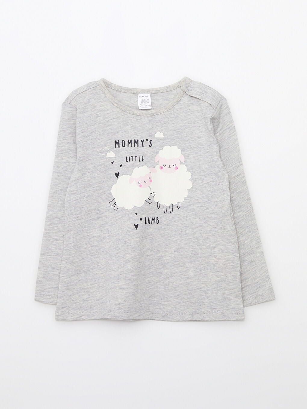 LCW ECO Crew Neck Long Sleeve Printed Baby Girls T-Shirt 2 Pack -W2FH06Z1-CT3