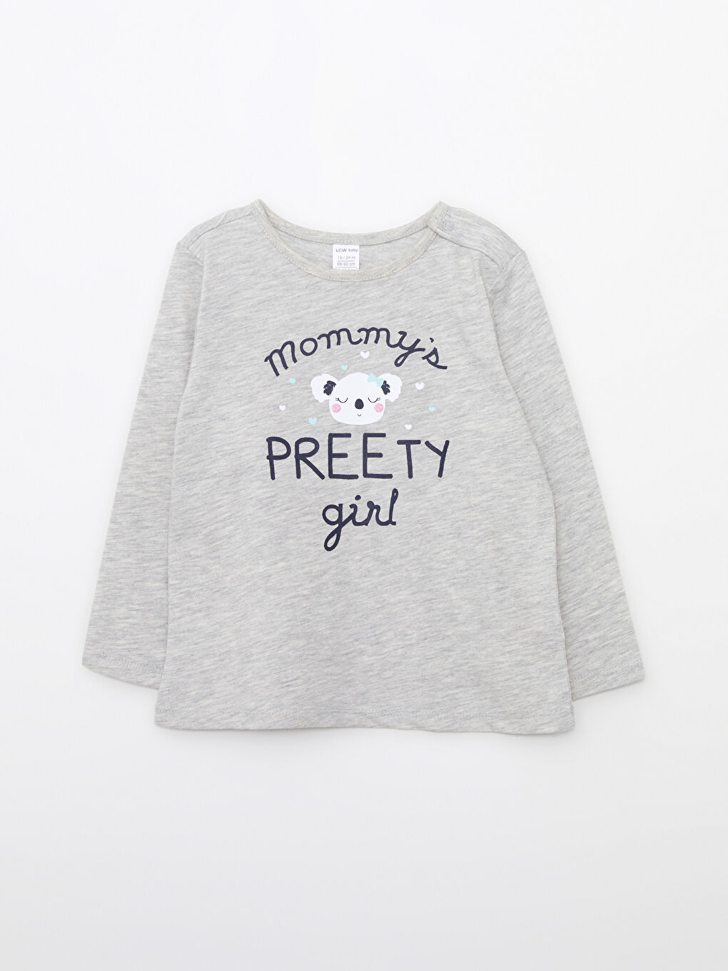 LCW ECO Crew Neck Long Sleeve Printed Baby Girls T-Shirt 2 Pack -W2FH06Z1-CT3