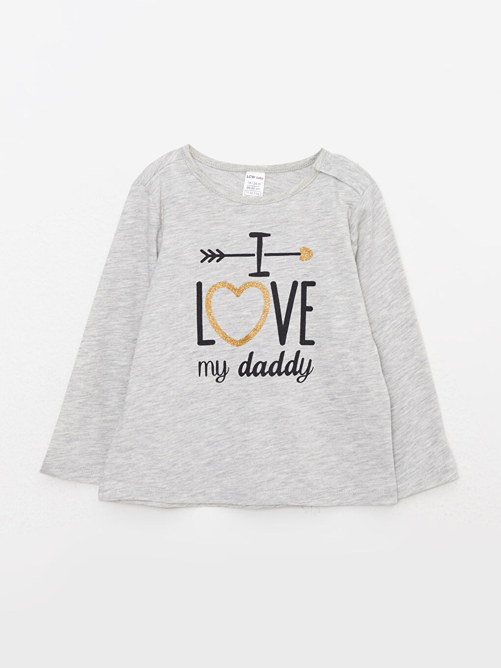 LCW ECO Crew Neck Long Sleeve Printed Baby Girls T-Shirt 2 Pack -W2FH08Z1-CT3