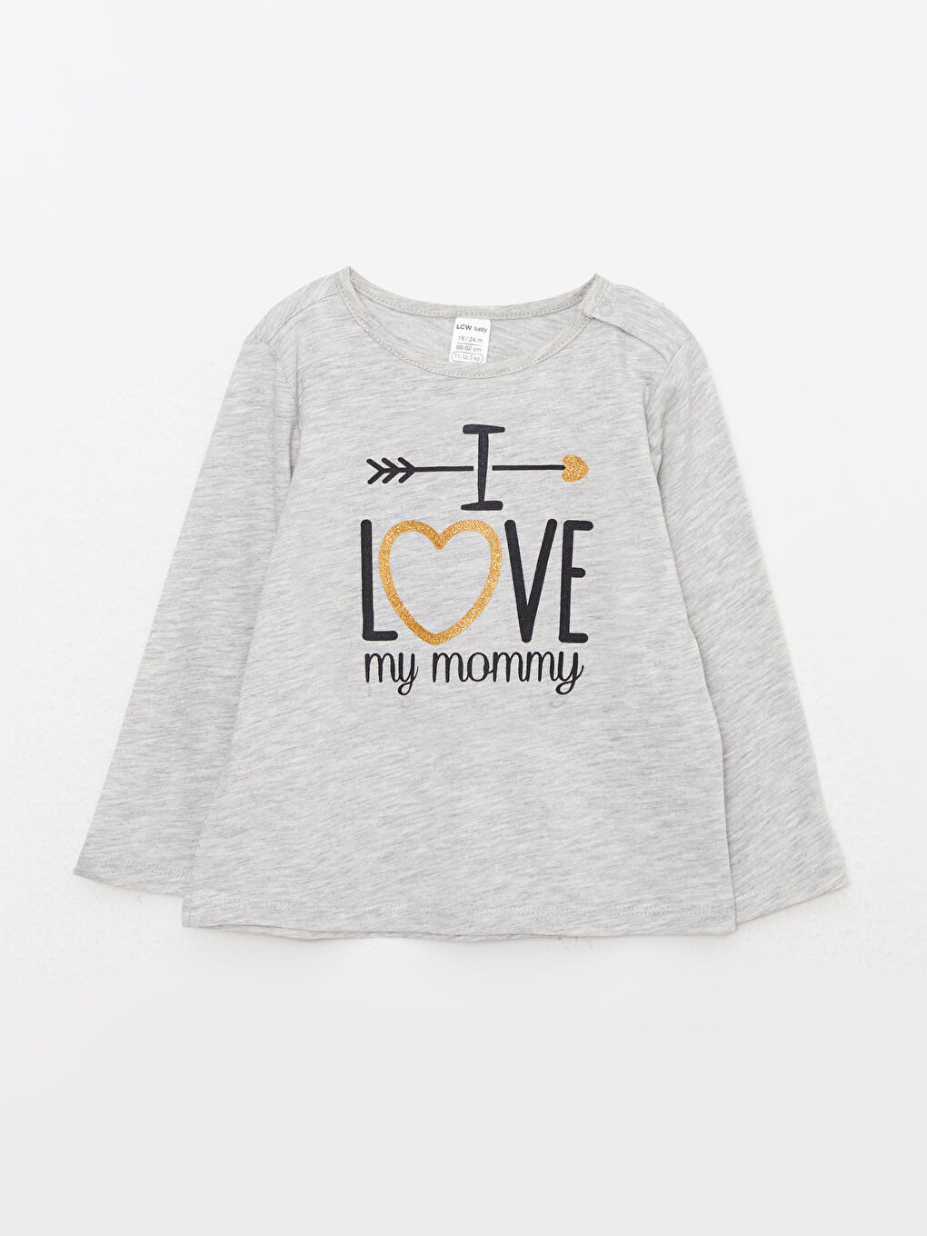 LCW ECO Crew Neck Long Sleeve Printed Baby Girls T-Shirt 2 Pack -W2FH08Z1-CT3