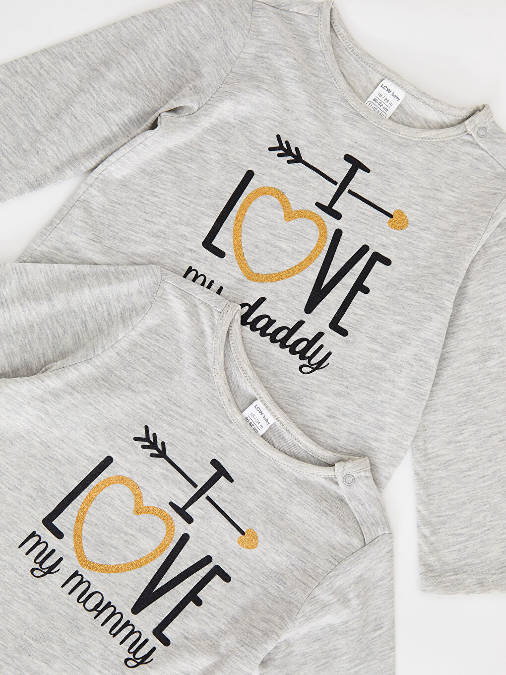 LCW ECO Crew Neck Long Sleeve Printed Baby Girls T-Shirt 2 Pack -W2FH08Z1-CT3
