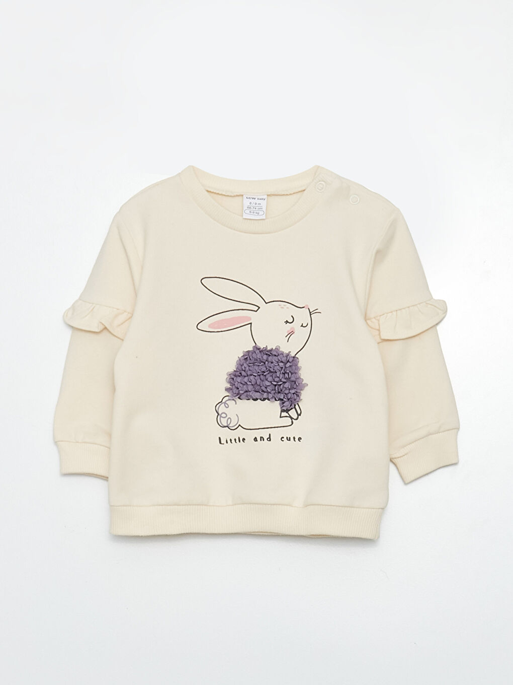 Crew Neck Printed Baby Girl Sweatshirt and Pants-1