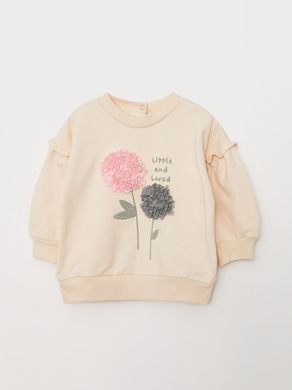 сәби қыздарға арналған дөңгелек жағалы ұзын жең принтті свитшот пен леггинс 2 данадан тұратын жинақ-1