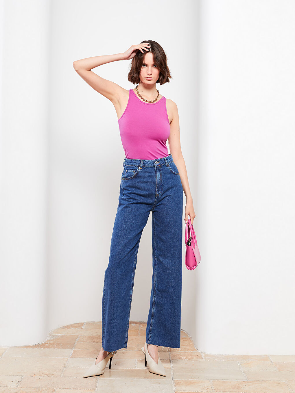LCW Vision High Waist Wideleg Straight Wide Leg Women's Rodeo Jeans -W2FH34Z8-507