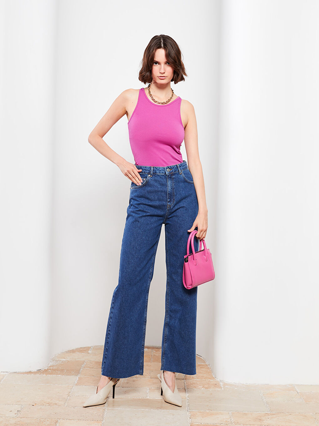 LCW Vision High Waist Wideleg Straight Wide Leg Women's Rodeo Jeans -W2FH34Z8-507