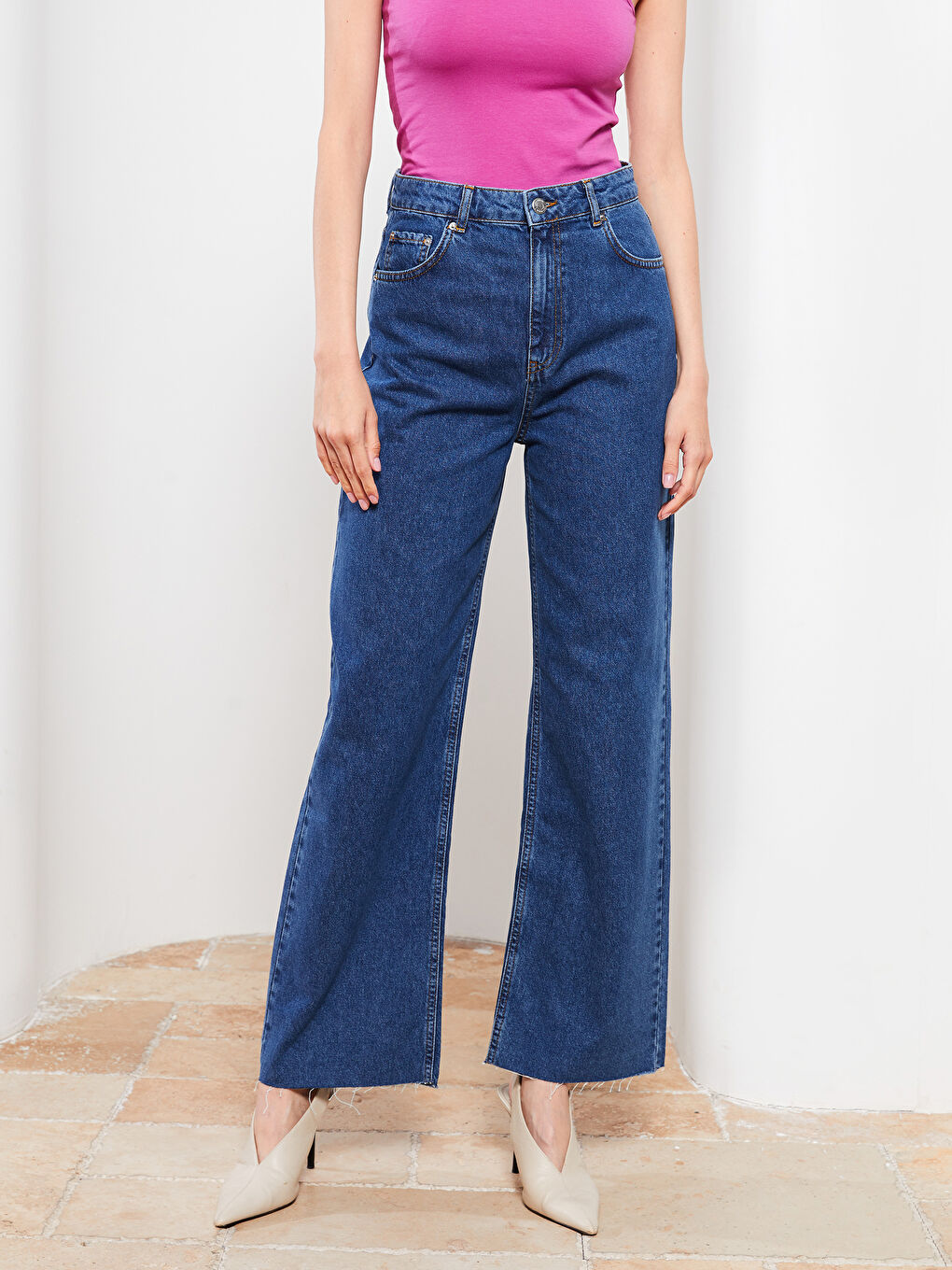 LCW Vision High Waist Wideleg Straight Wide Leg Women's Rodeo Jeans -W2FH34Z8-507