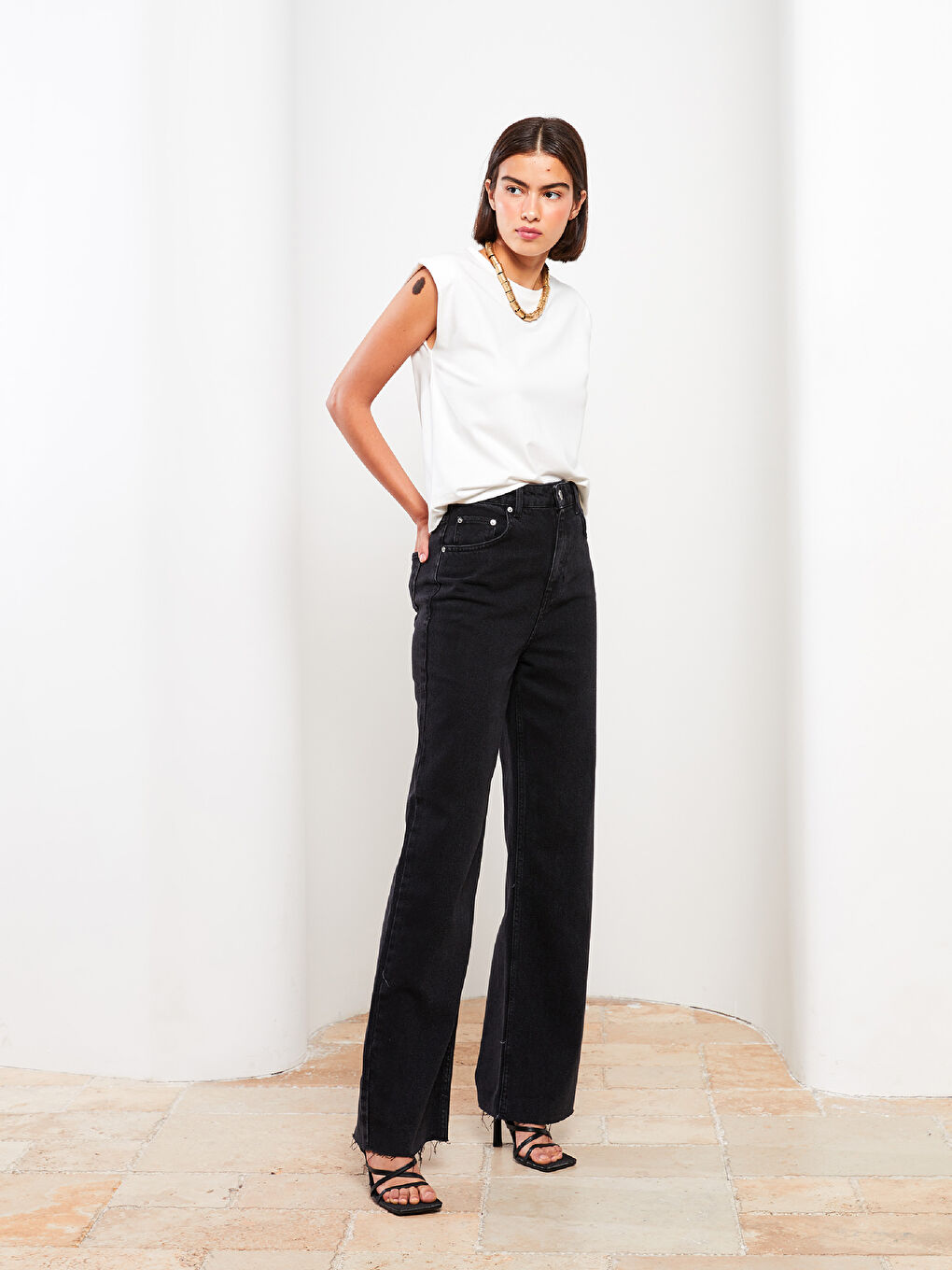 LCW Vision High Waist Wideleg Straight Wide Leg Women's Rodeo Jeans -W2FH35Z8-326