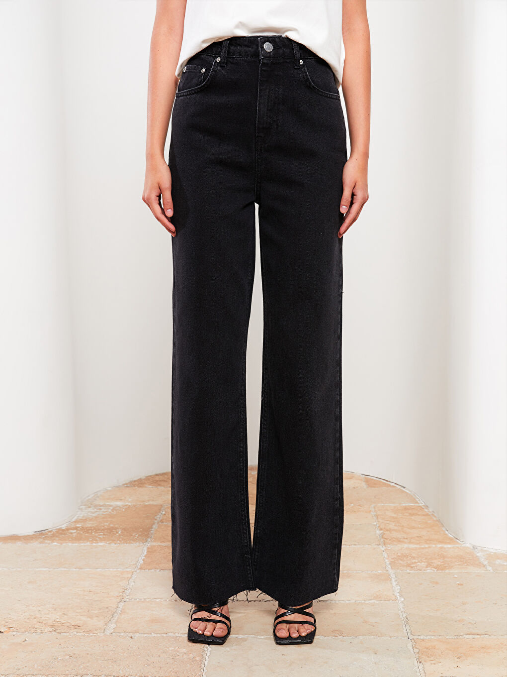 LCW Vision High Waist Wideleg Straight Wide Leg Women's Rodeo Jeans -W2FH35Z8-326