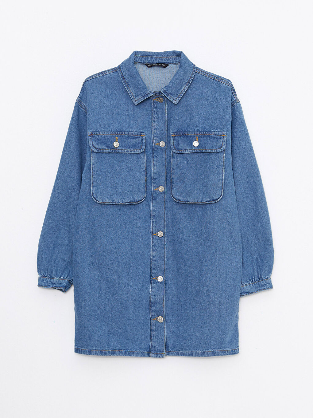 Collared Neck Women's Denim Jacket-5