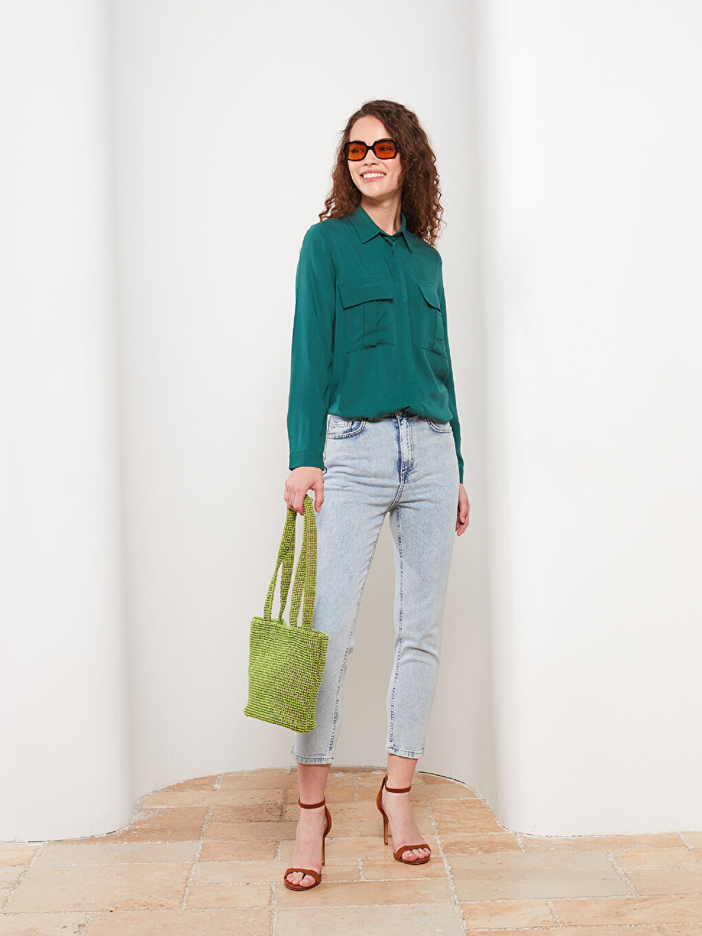 İndigo Kadın Mom Fit Düz Jean Pantolon-1