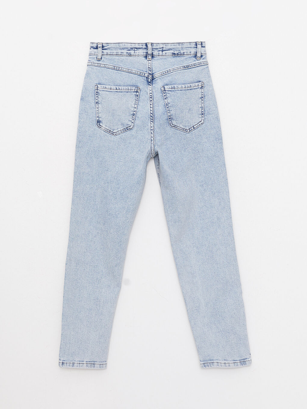 İndigo Kadın Mom Fit Düz Jean Pantolon-6