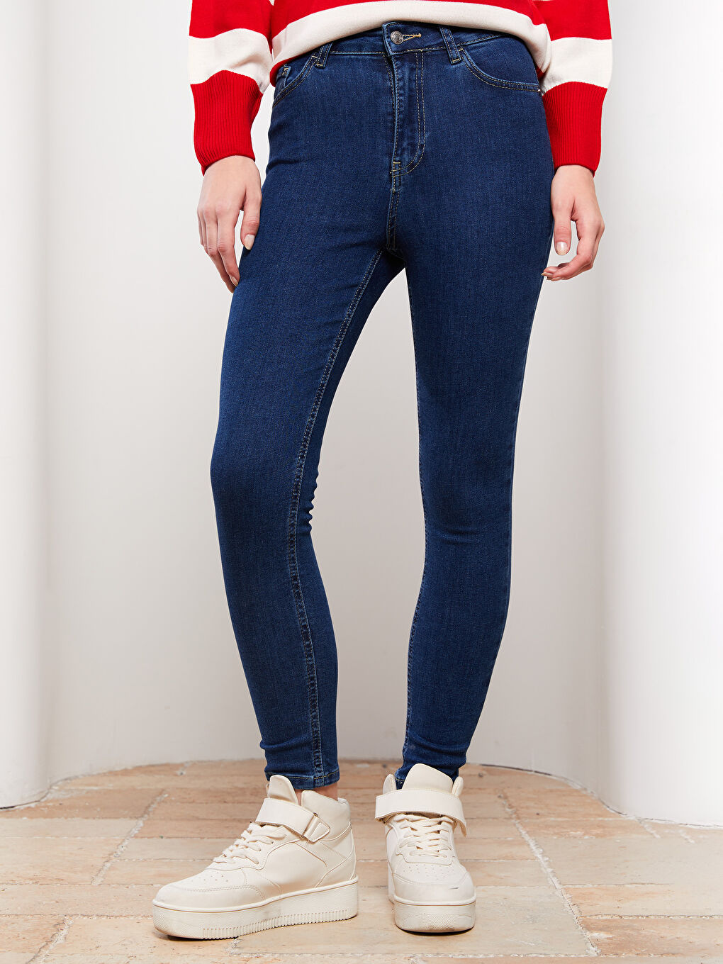 LCW Modest Koyu Rodeo Kadın Mercury Skinny Fit Düz Jean Pantolon - 2