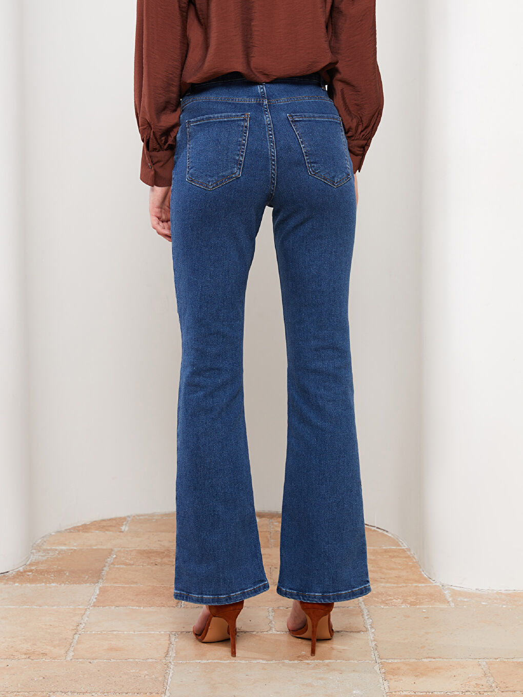 LCW Modest Koyu Rodeo Straight Fit Kadın Jean Pantolon - 4