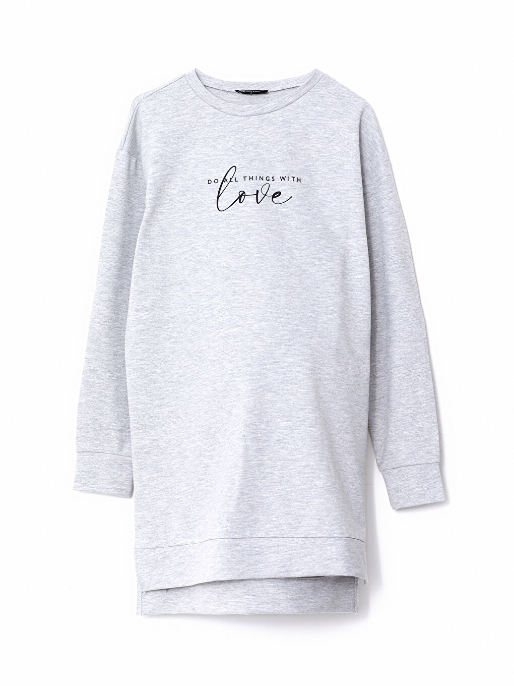 Tunică pentru gravide cu mânecă lungă și guler rotund imprimată-5