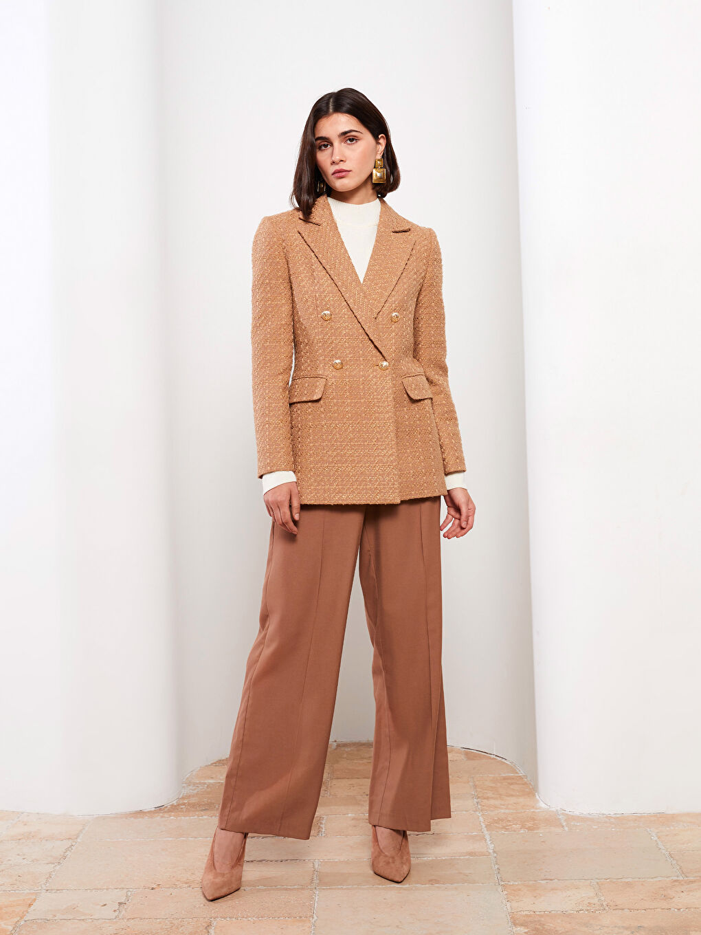 Veste Blazer pour Femmes à Manches Longues et à Motifs-3