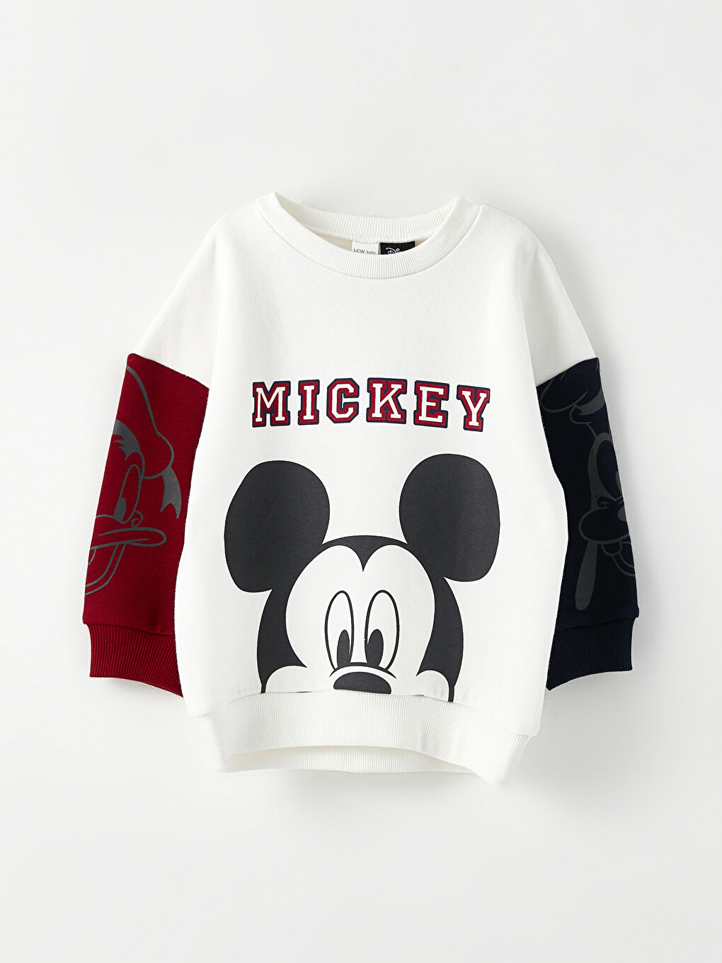 Crew Neck Long Sleeve Mickey Mouse Printed Baby Boy Sweatshirt-4