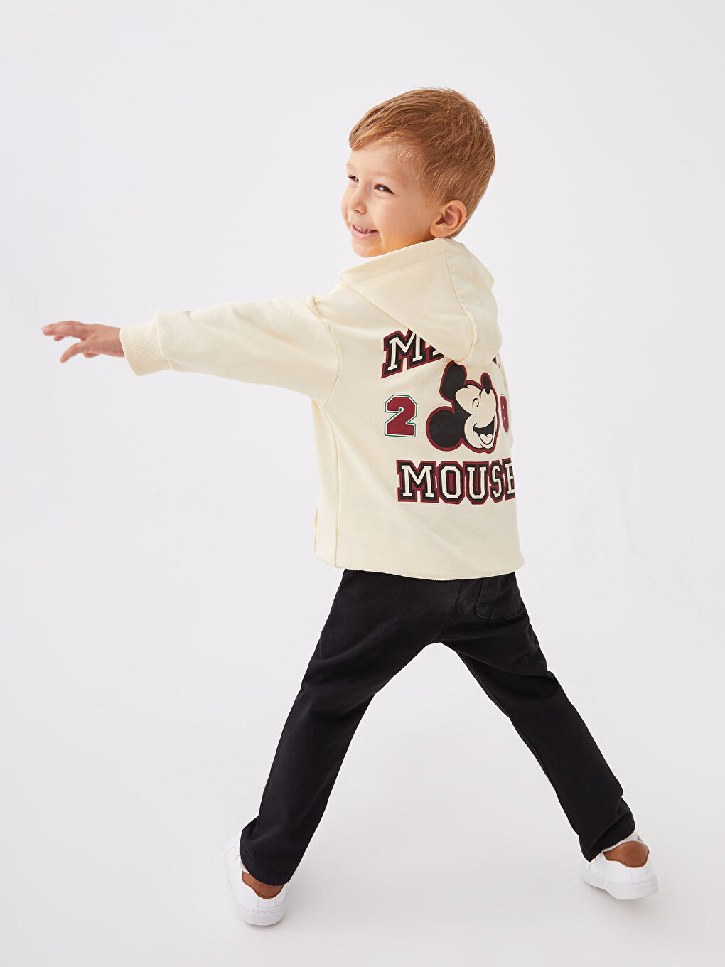 Sweat-shirt À Capuche Mickey Mouse Bébé Garçon Manches Longues avec Détail Brodé-1