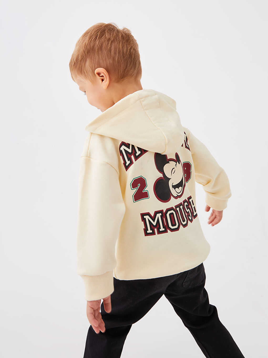 Sweat-shirt À Capuche Mickey Mouse Bébé Garçon Manches Longues avec Détail Brodé-3