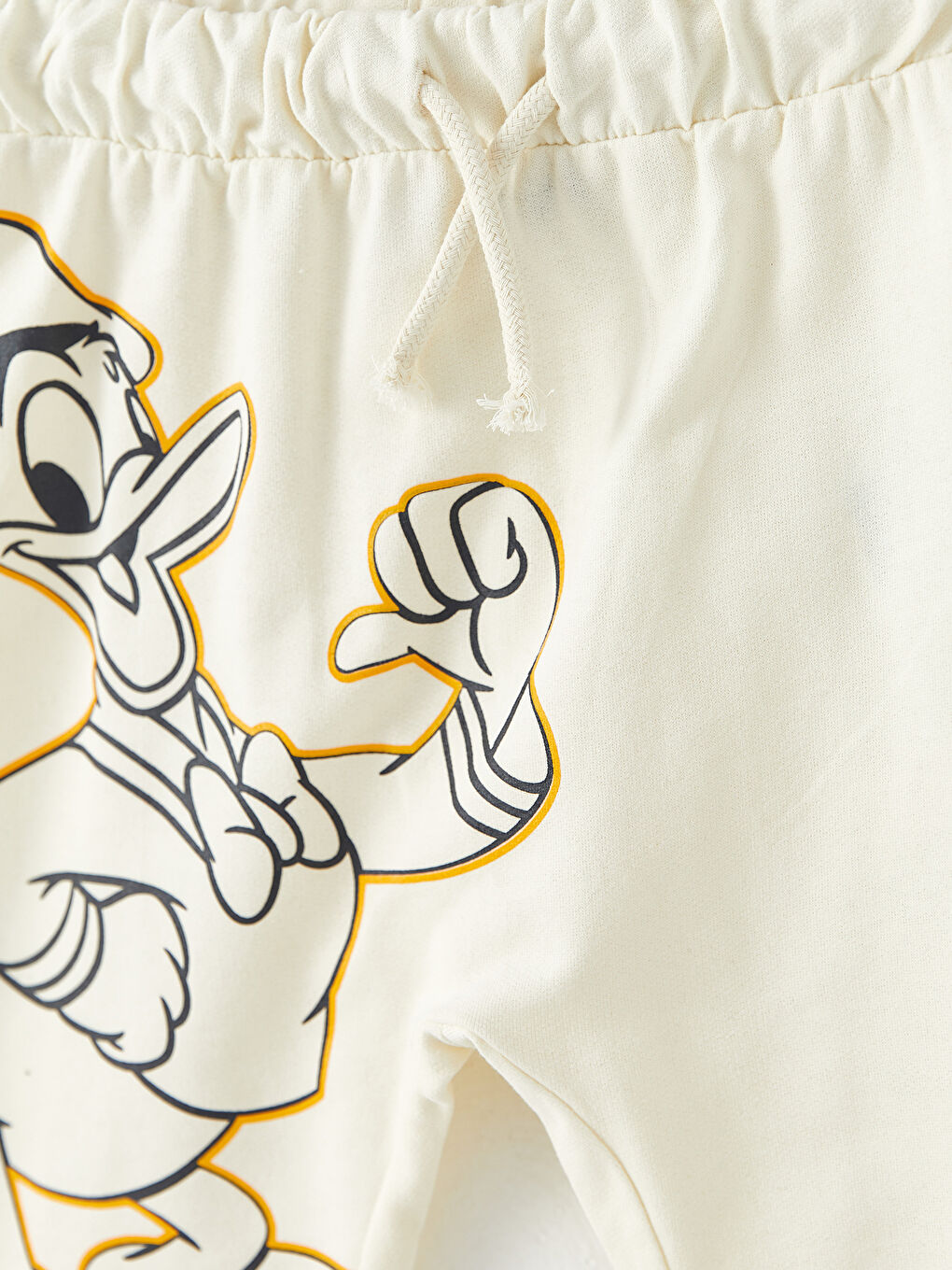 Ekru Beli Lastikli Mickey Mouse Baskılı Erkek Bebek Eşofman Alt-1