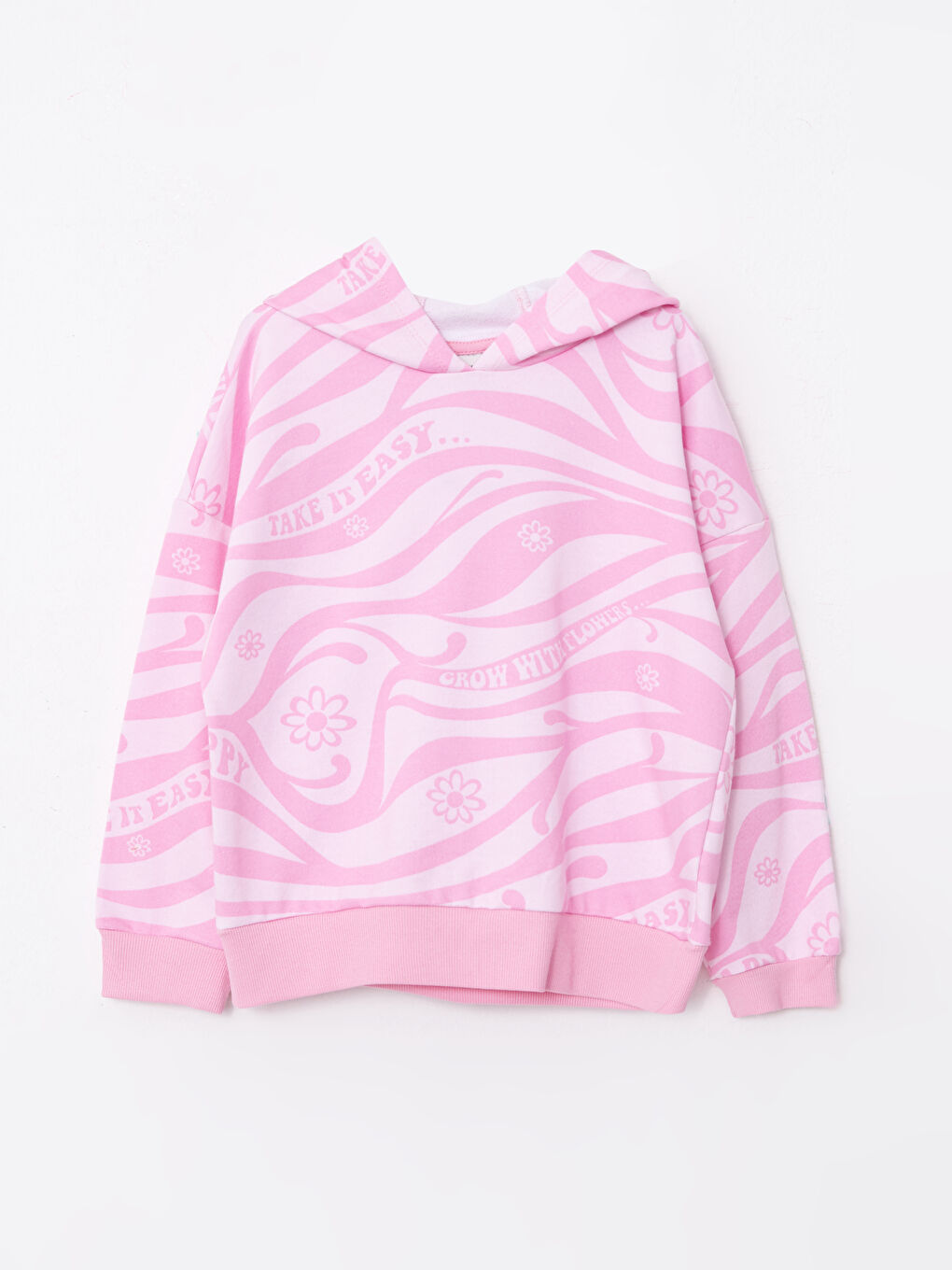 Hanorac cu Glugă Imprimat cu Mânecă Lungă pentru Fete-3