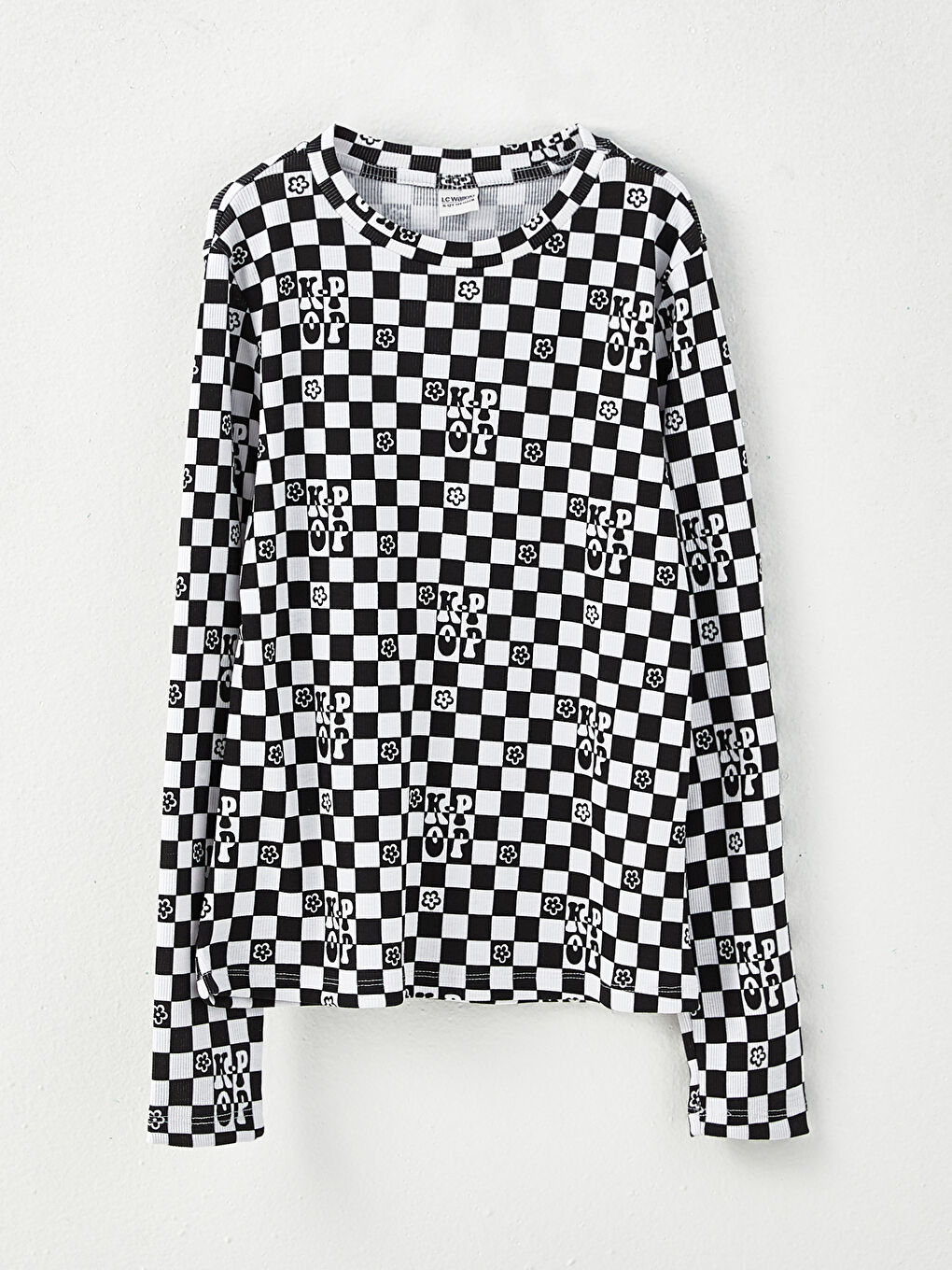LCW Kids Rundhalsausschnitt Bedrucktes Langarm T-Shirt für Mädchen -W2FI24Z4-LKX