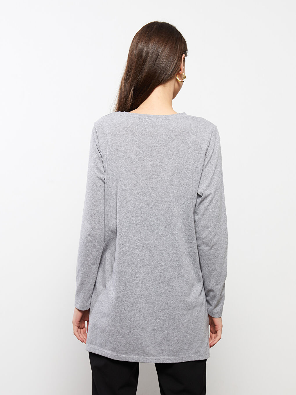 Crew Neck Printed Long Sleeve Maternity Tunic-9