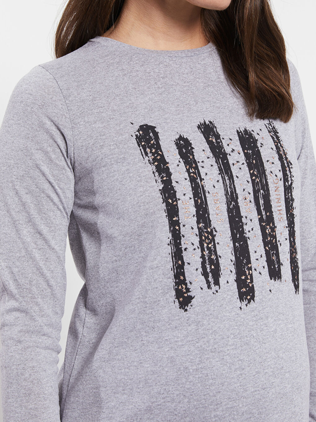 Crew Neck Printed Long Sleeve Maternity Tunic-6