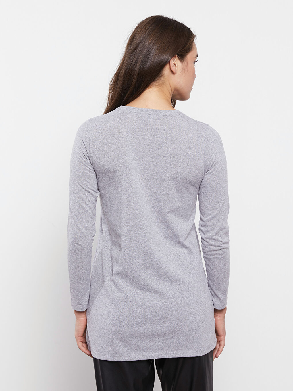 Crew Neck Printed Long Sleeve Maternity Tunic-8