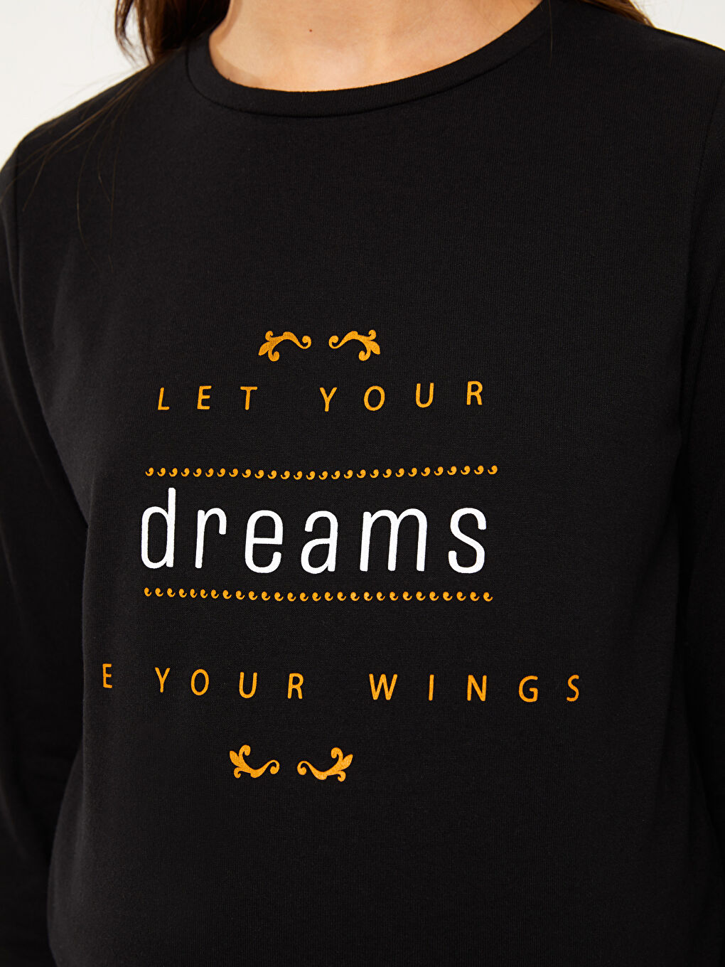 تونيك حوامل مطبوع بأكمام طويلة وقبة دائرية-3