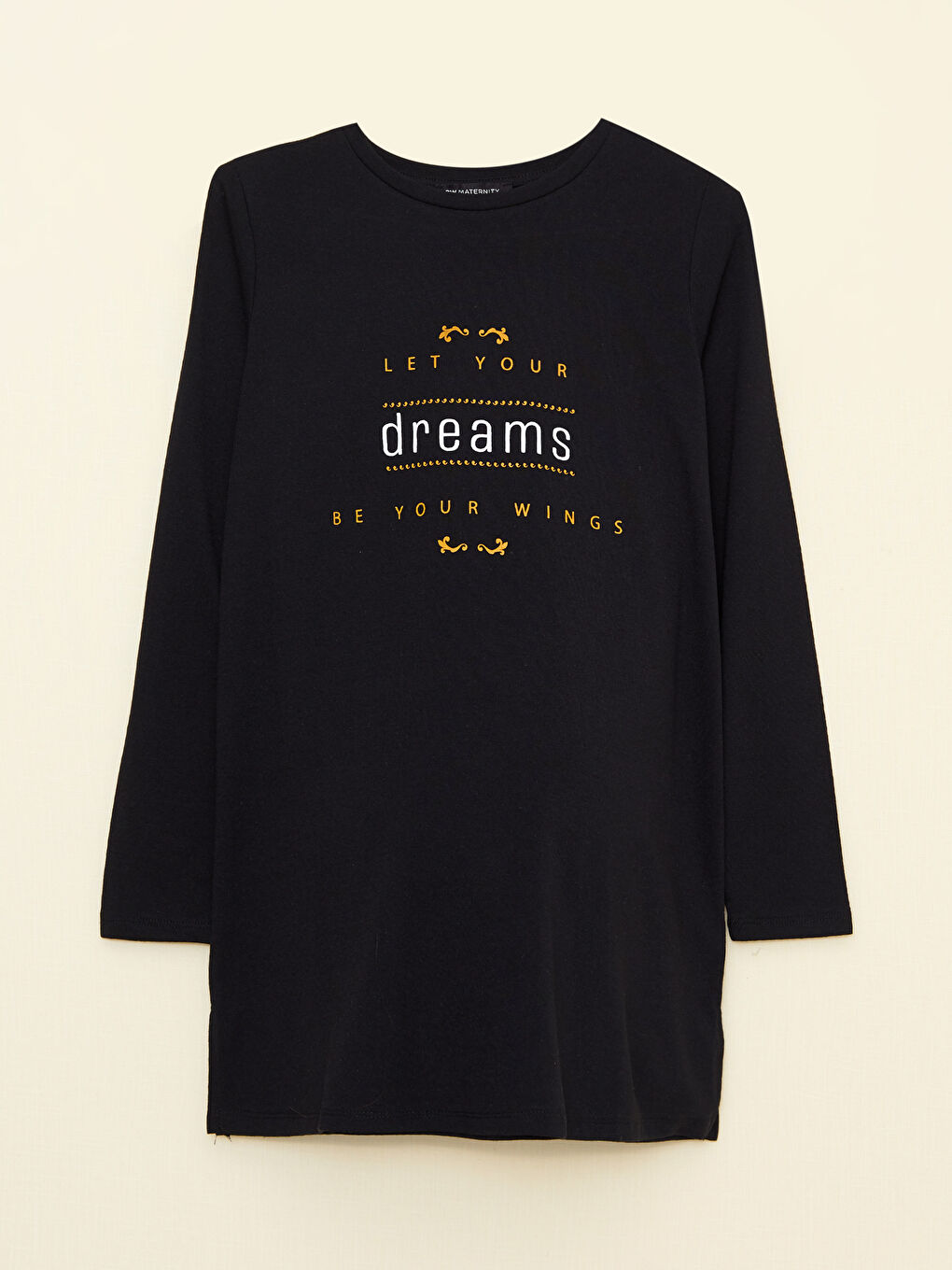 تونيك حوامل مطبوع بأكمام طويلة وقبة دائرية-5