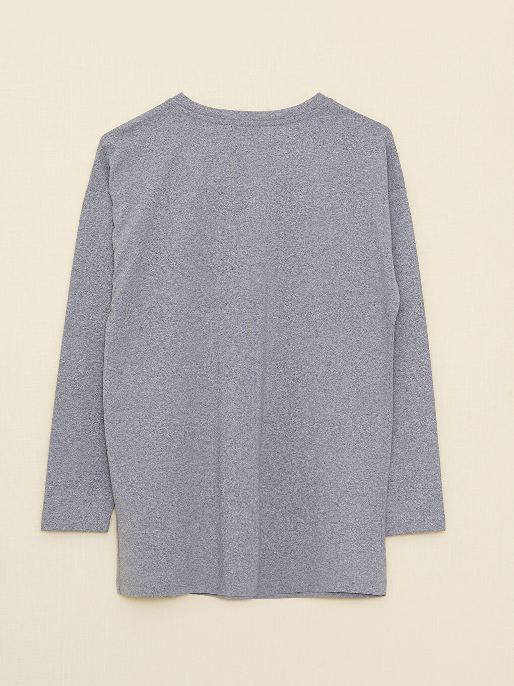 LCW ECO Crew Neck Printed Long Sleeve Maternity T-shirt -W2FI60Z8-SLH