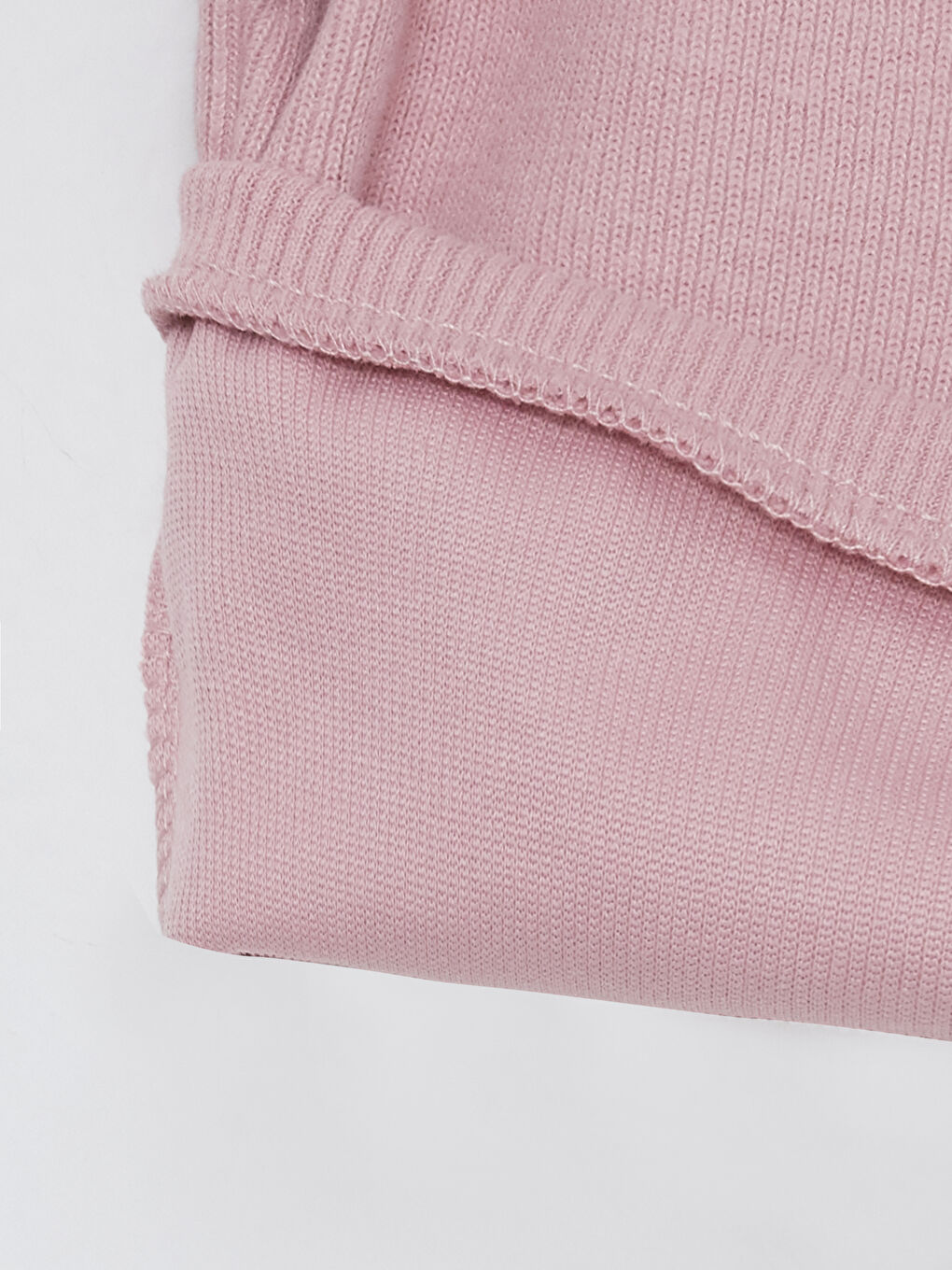 Pembe Bisiklet Yaka Uzun Kollu Nakış Detaylı Kız Bebek Sweatshirt ve Tayt 2'li Takım-3