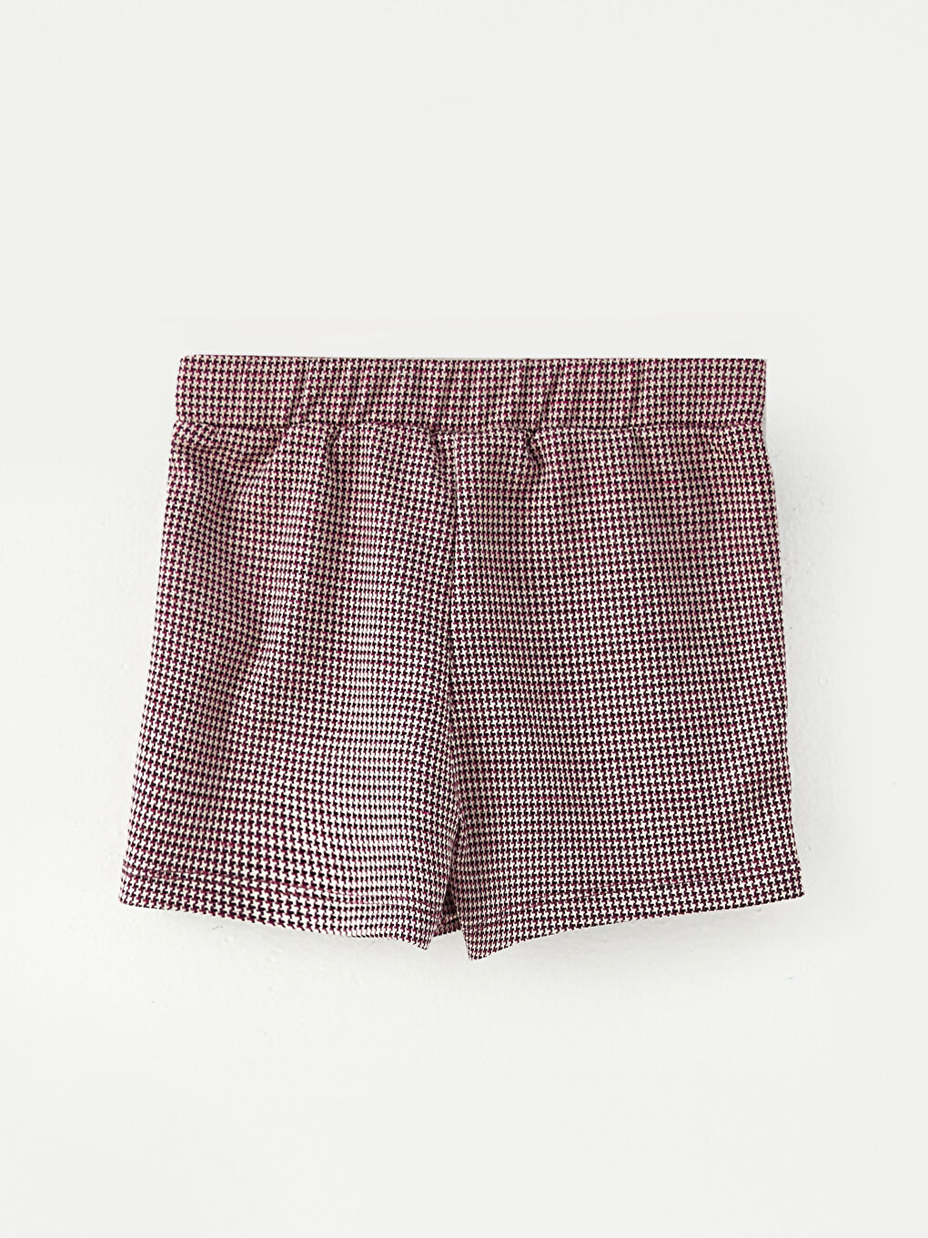 Mor Beli Lastikli Ekose Desenli Kız Bebek Şort Etek ve Külotlu Çorap 2'li Takım-2