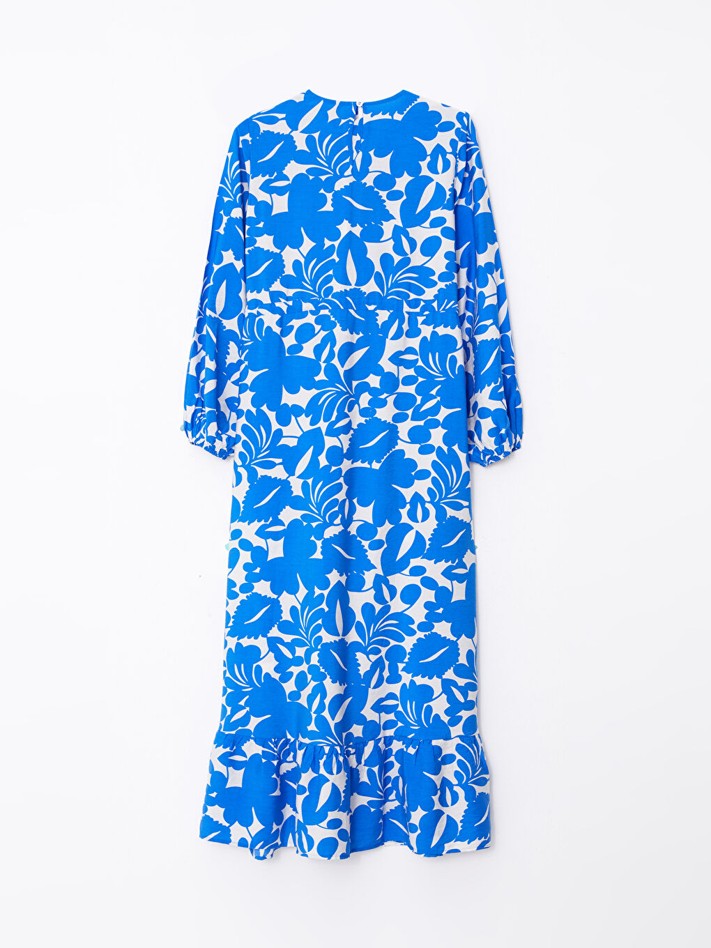 Crew Neck Patterned Long Sleeve Women's Dress-6